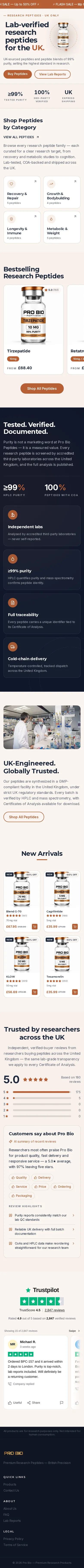 Pro-Bio mobile website preview