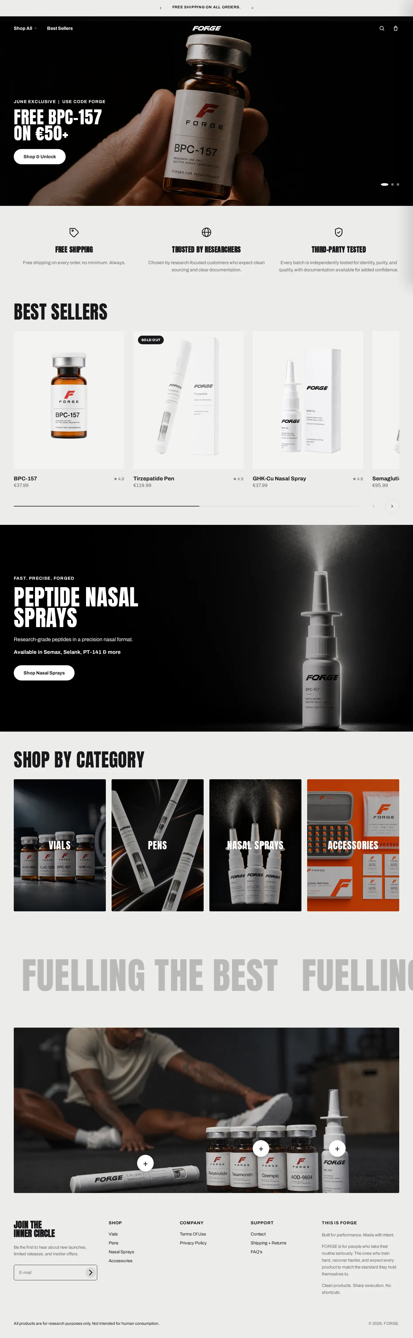 Forge Performance storefront built by Vialsites