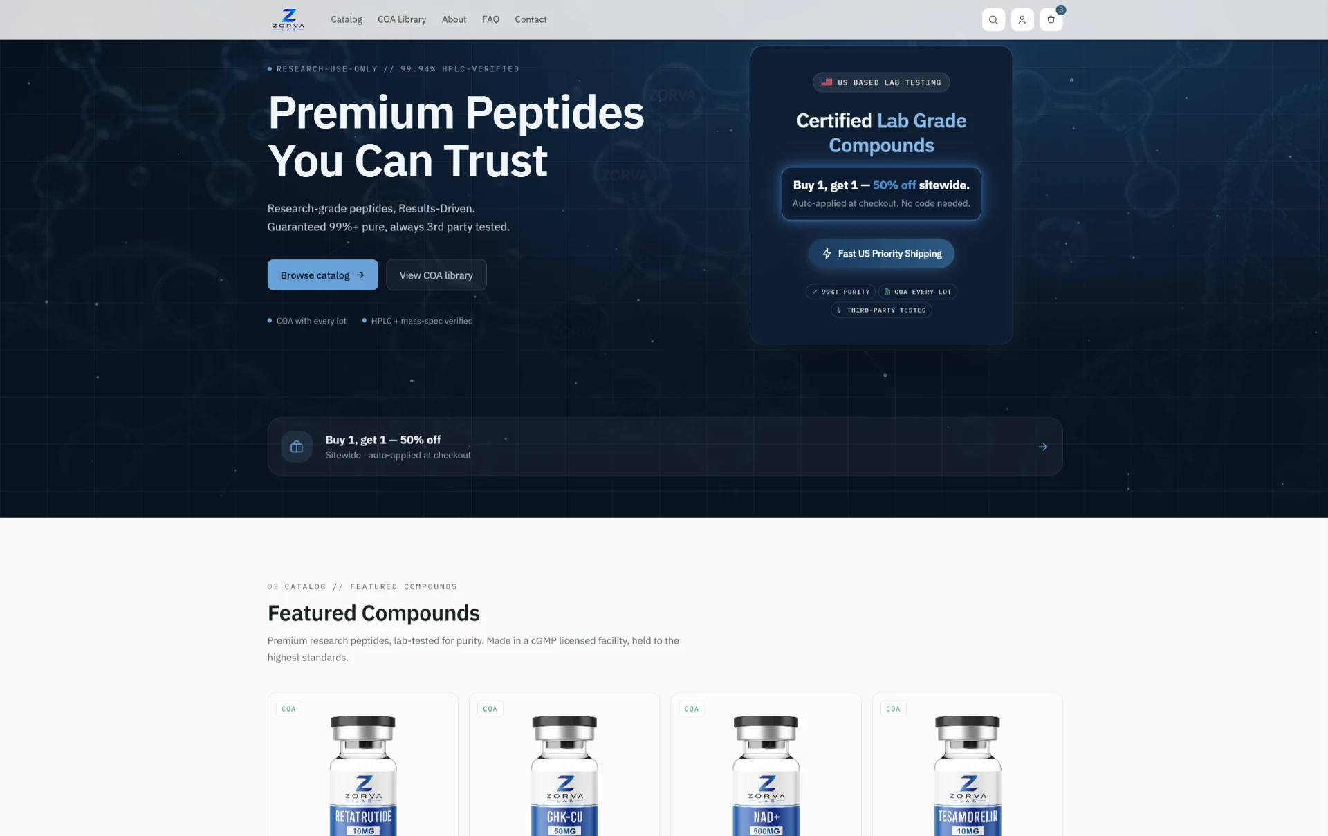 Zorva Lab desktop website preview