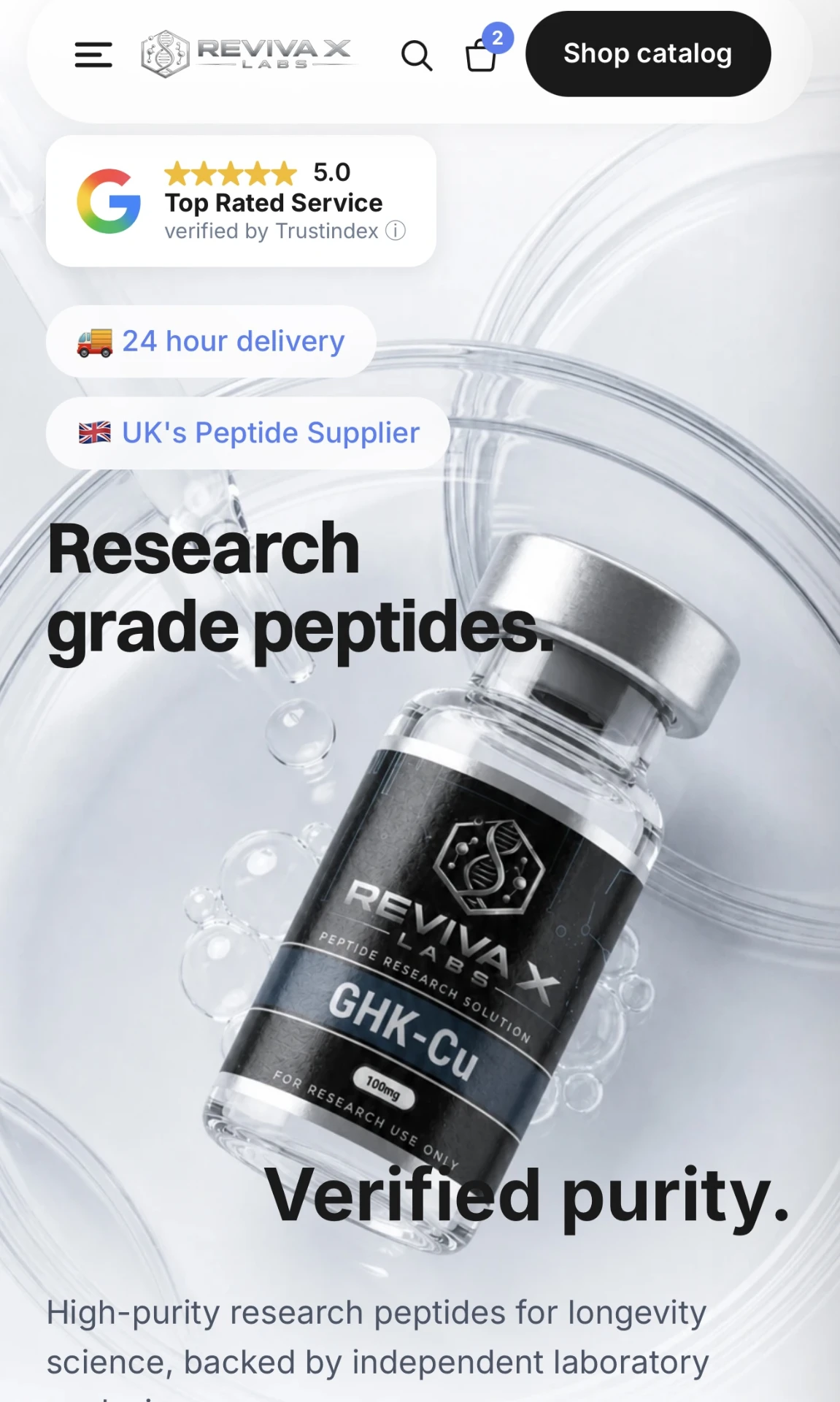 Reviva X Labs mobile website preview