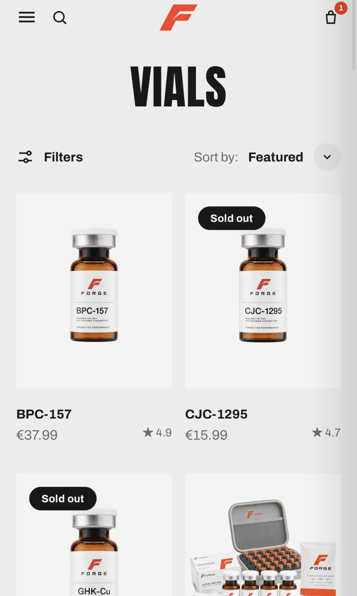 Forge Performance mobile Vials collection