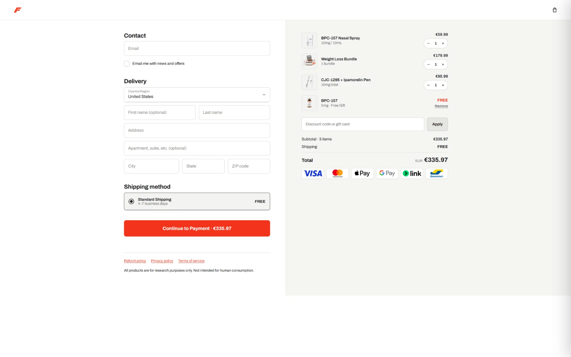 Forge Performance responsive checkout