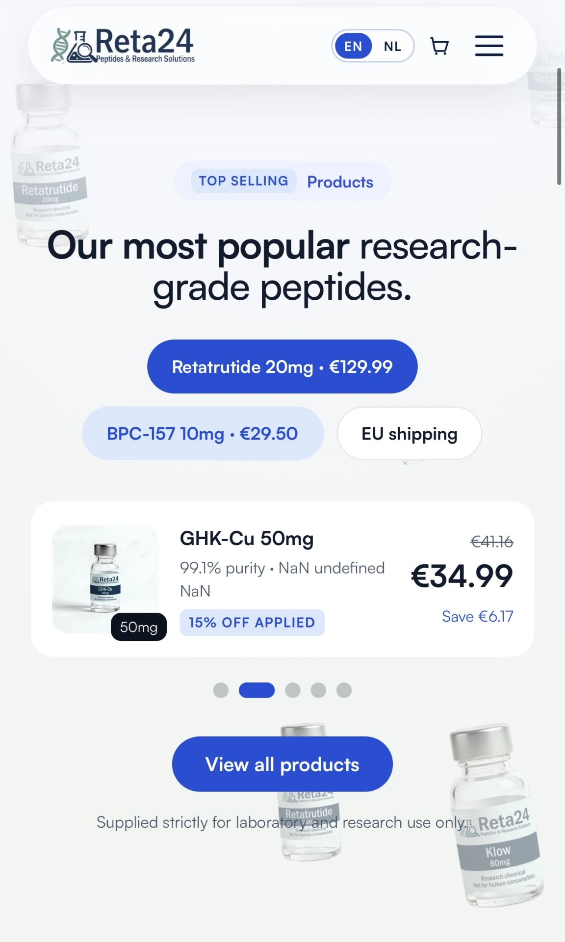 Reta24 mobile website preview
